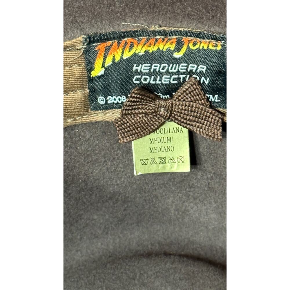 Indiana Jones Brown Wool Felt Fedora Safari Hat Adult Medium Size 71/4 NWOT - Picture 5 of 12